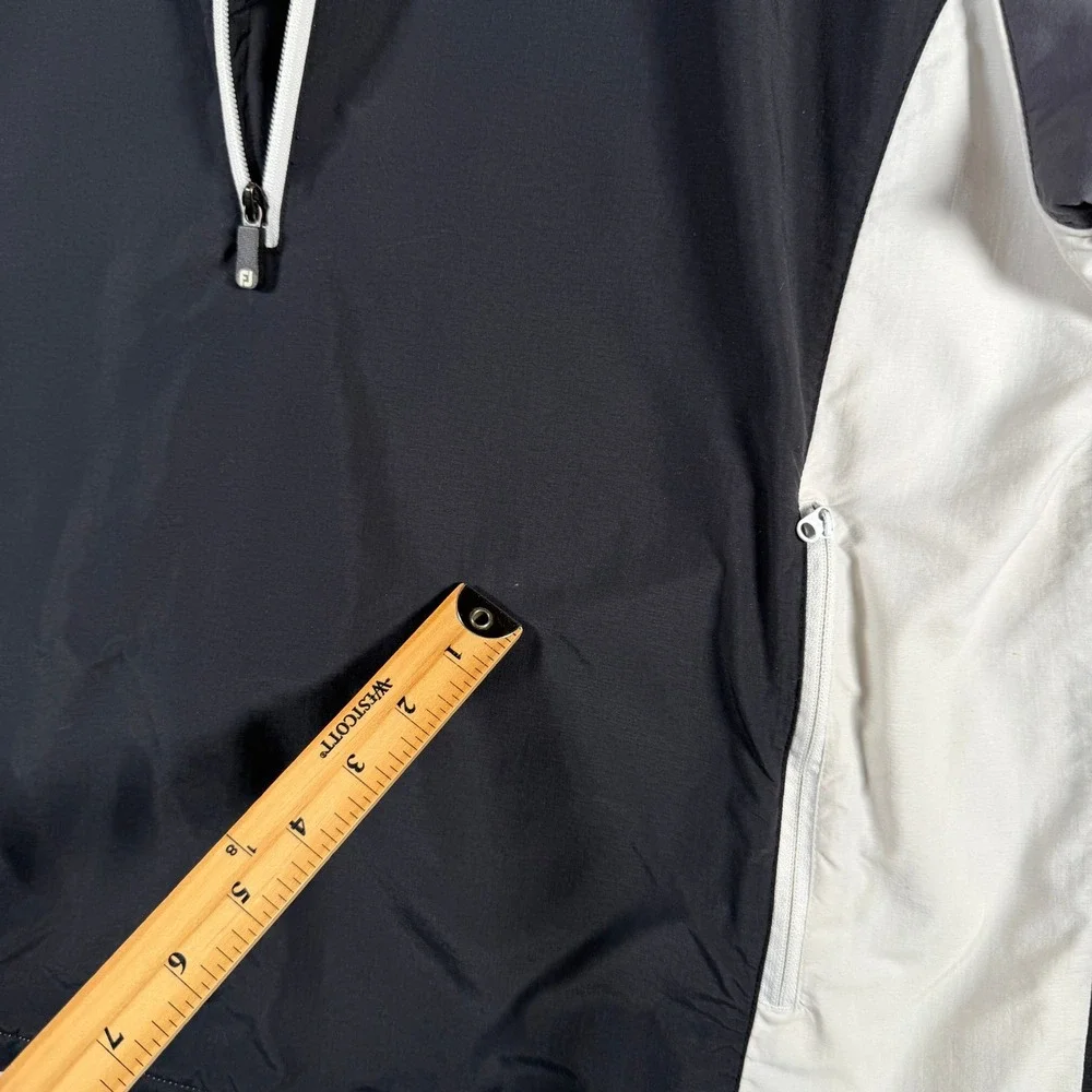 FootJoy Mens XL Half Zip Golf Windbreaker Jacket Black Grey White 1005459